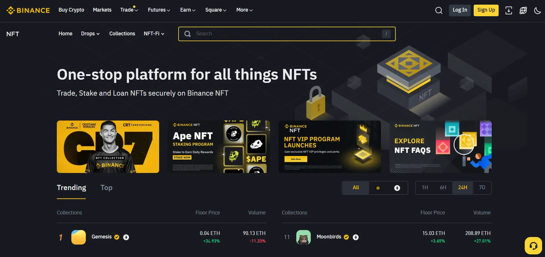 Binance NFT dashboard