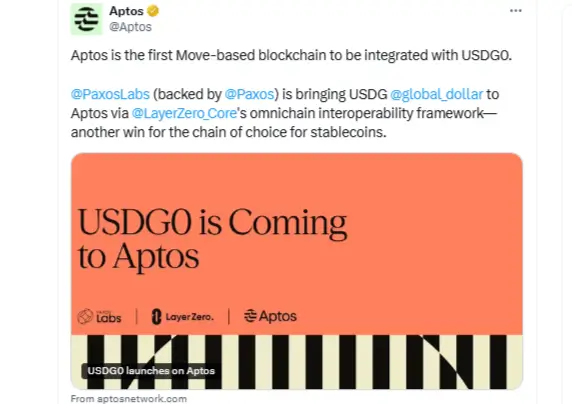 Paxos and LayerZero recently introduced USDG0 (Source: X)