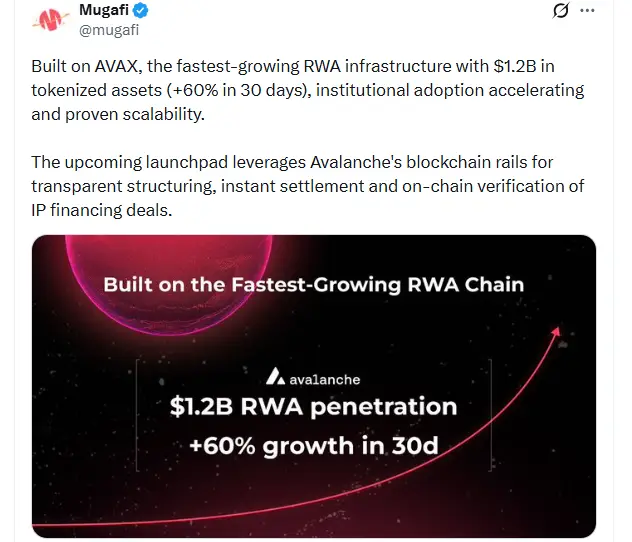 Avalanche RWA Infrastructure (Source: X)