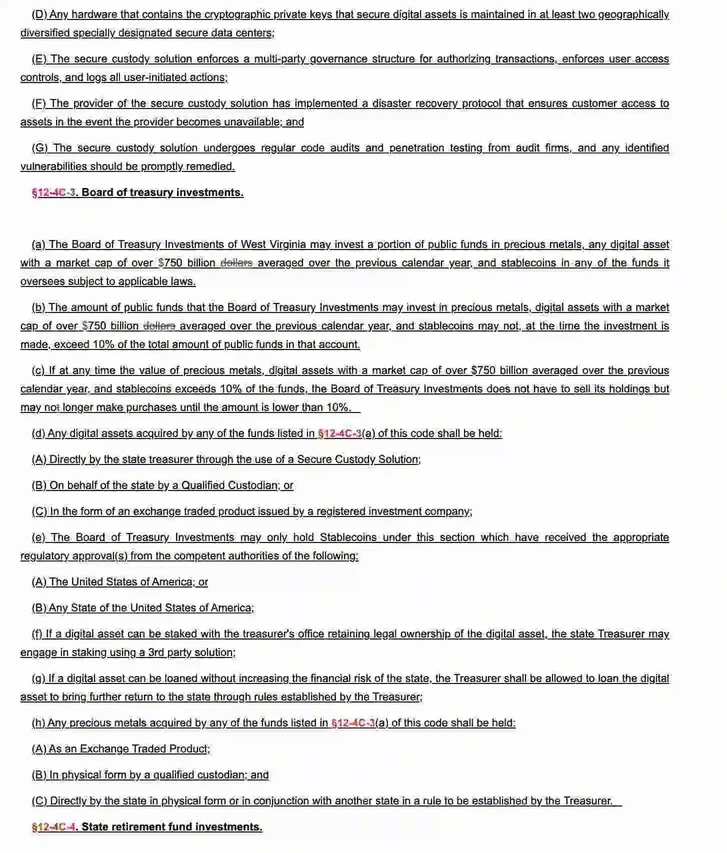 Bitcoin is the only asset that meets the bill’s threshold Bitcoin is the only asset that meets the bill’s threshold (Source: West Virginia Legislature)