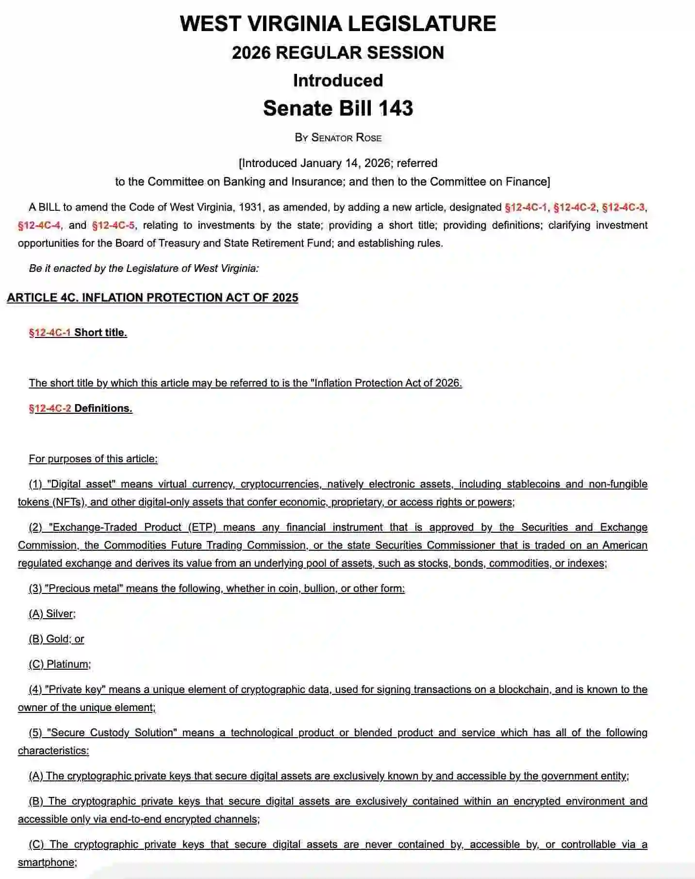 West Virginia Weighs Using 10% of State Funds for Bitcoin West Virginia Weighs Using 10% of State Funds for Bitcoin (Source: West Virginia Legislature)