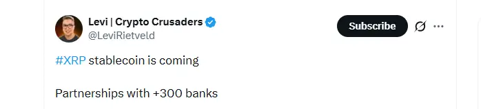 Ripple Crosses 300-Bank Milestone as Finance Tests Blockchain (Source: X)