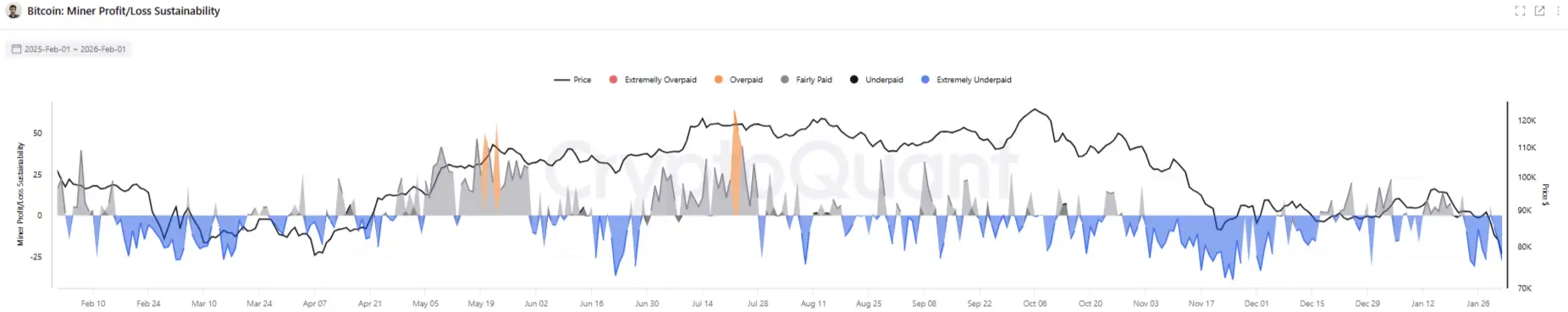 Bitcoin Miners Profit/Loss Sustainability Bitcoin Miners Profit/Loss Sustainability (Source: CryptoQuant)