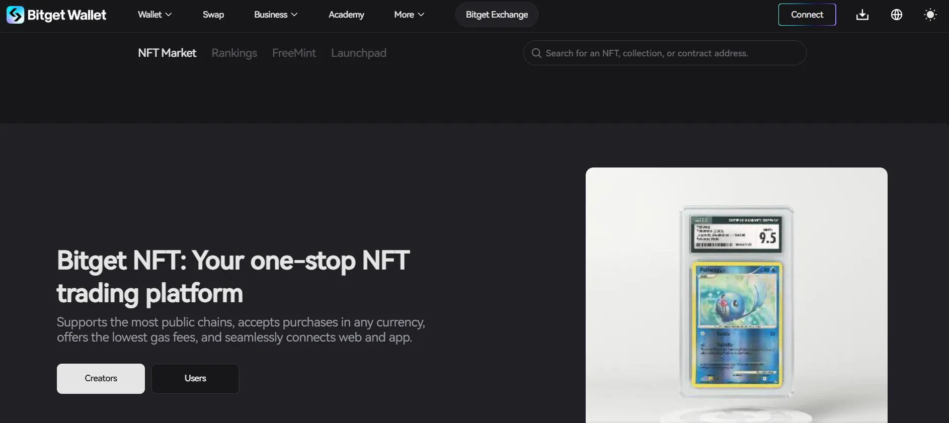 Dashboard of Bitget NFT Marketplace