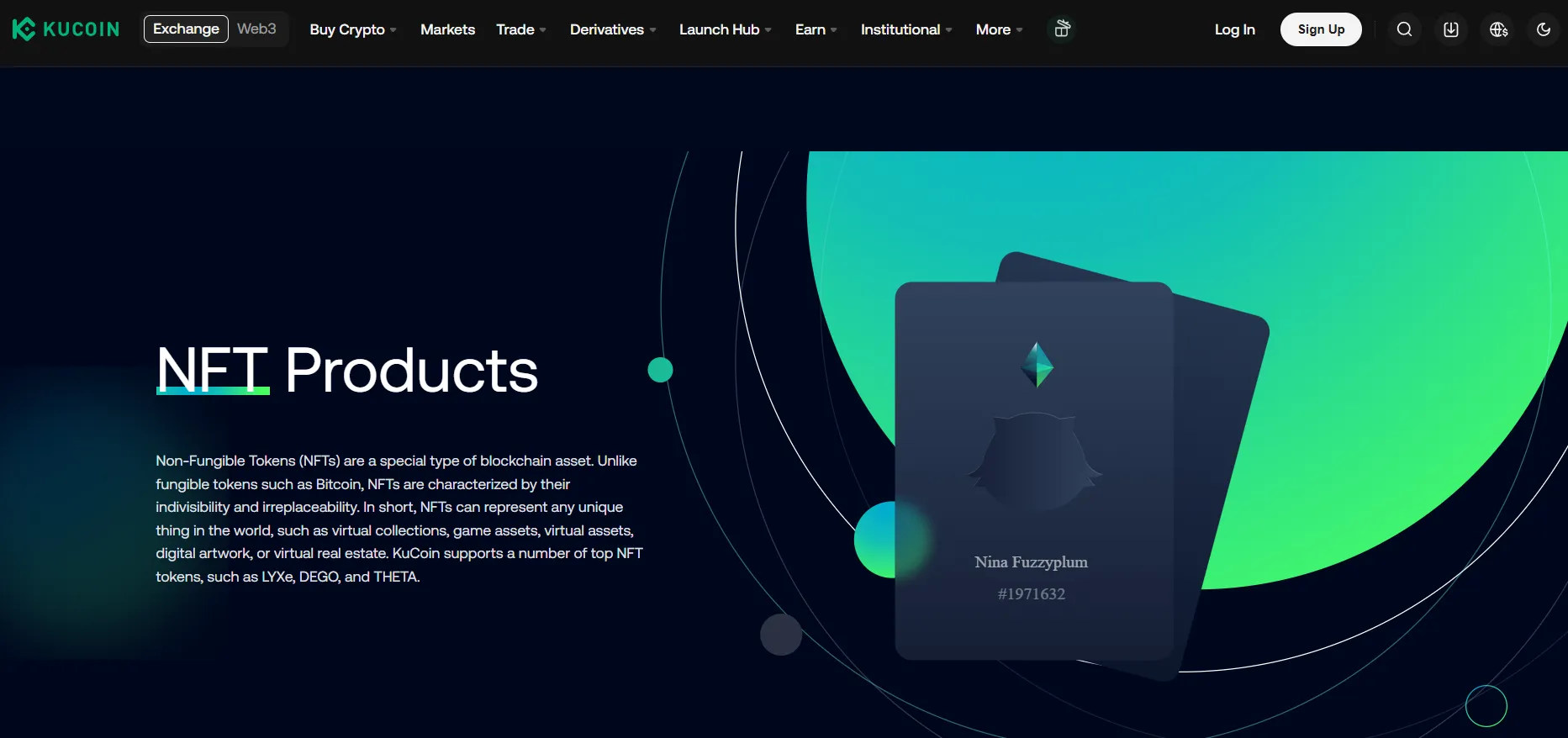 Dashboard of Kucoin NFT Marketplace