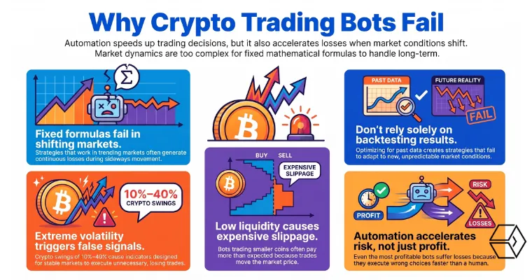Reasons why crypto trading bot fails often
